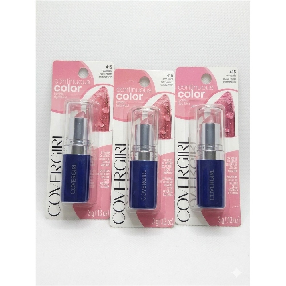 Covergirl Continuous Color Lipstick 415 Rose Quartz Shimmer 3 Packโ Discontinued